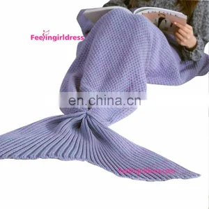 Multiple Colour Customized Mermaid Tail Design Knitted Mermaid Tail Blanket thumbnail-3