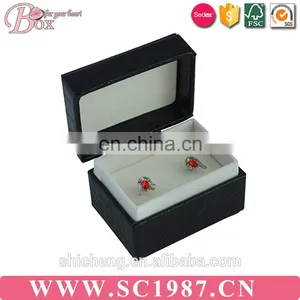 Custom Leather Jewelry Ring Box With Velvet Insert thumbnail-5