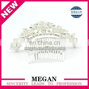 Women Wedding Crystal Flower Tiara Rhinestone Handmade Hair Crown thumbnail-2