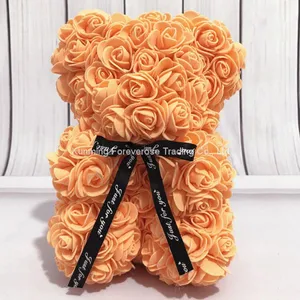 Factory Wholesale Valentine′s Day Gift PE Foam Rose Flower Teddy Bear thumbnail-4