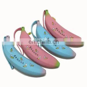 Novelty Cosmetic Pen Stationery Fruit Banana Pencil Bag Silicone Zipper Pouch Fashion Lady Coin Purse thumbnail-3