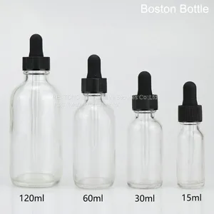 15ml 30ml 60ml 120ml Boston Round Boston Clear&Frosted Glass Bottle thumbnail-1