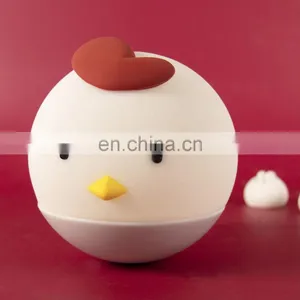 Best Selling 2020 7 Colors Chicken LED USB Children Animal Night Light Silicone Night Lamp for Kids thumbnail-2