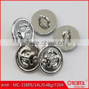 Anti-silver Anchor Logo Metal Shank Button thumbnail-3