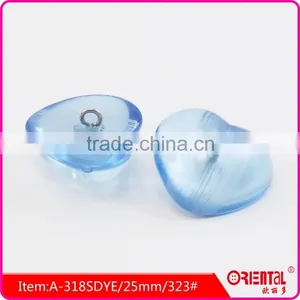 Colorful Heart Shape Transparent Acrylic Shank Button for Shirt thumbnail-3