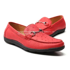 Ostrich Leather Beanie Shoes Breathable Casual Shoes Comfortable Leather Shoes Personalized Leather Men's Shoes Grinding Breathable Anti-Driving Shoes thumbnail-1