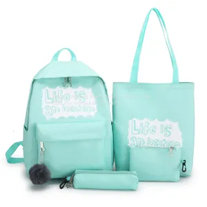 Women Letters Print Girls USB Charge Backpack Cheap Luggage & Bags thumbnail-2