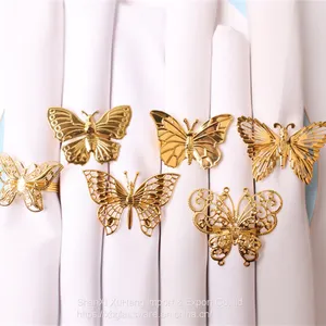 Plated Gold Butterfly Shaped Dinner Insect Series Napkin Ring For Children's Birthday thumbnail-1