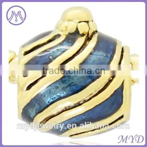 Handmade Enameled Metal Corner Bead for Jewelry thumbnail-1
