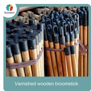 Escobas Fbrica En China Push Broom Parts Pole Lacquered Wooden Broomstick for Plastic Broom Household Item Cleaning Tools thumbnail-4