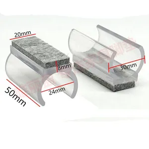 Rectangle U Shaped Chair Leg Tips Cap With Felt Pads,Furniture Feet Protectors Slide Smoothly Glides,Protect Hardwood Floor No Scratches No Noise thumbnail-2