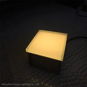 Qianyi Lighting Customized, Ip67 Waterproof, Stainless Steel Floor Tile Lights With Monochromatic Led Strips for Ground Lighting Projects thumbnail-4
