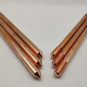 Standard Diameter Solid Copper High Conductivity Copper Ground Rod Power Grid Earthing System thumbnail-3