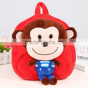 New Cartoon Monkey Backpack Animal Soft Cute Small Bags Plush Doll Kids School Bag Baby Bags thumbnail-1