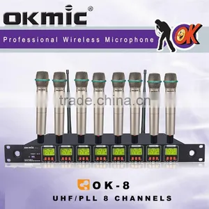 OK-8 UHF/PLL 8 Channel Wirelesss Microphone System thumbnail-1