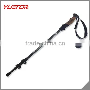 3 Sections Retractable External Quick Lock Carbon Fiber Trekking Pole Hiking Stick Supplier's Choice thumbnail-1
