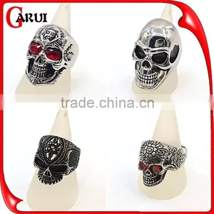Fashion Hotsale Item Black Plated Mens Style Wholesale Skull Rings Skull 316L Stainless Steel Men's Ring thumbnail-2