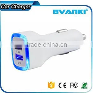 High Quality Brilliant 5V 2.1A Universal 2 Port Car Charger Input 12V 24V Car Battery Charger LED Dual Usb Car Charger With LED Supplier's Choice thumbnail-1