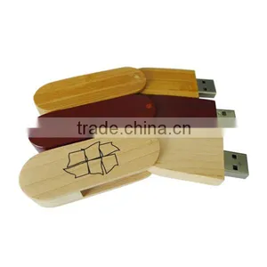 Password Protected Swivel Style 32gb Usb Key Wood thumbnail-1