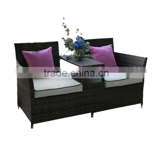 Classical New Design Outdoor Leisure Double Couple Cushions For Cheap Wicker Rattan Chair thumbnail-2