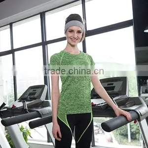 Custom Gym Yoga Shirt Women Short Sleeve T-Shirt Wholesale Yoga Wear thumbnail-4