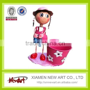 Metal Crafts Boy and Girl With Pot Art and Craft Metal Garden Decoration Quality Choice thumbnail-3