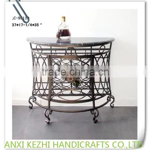 LC-95087 Unique Metal Red Wine Bar Cabinet With Marble Top thumbnail-2