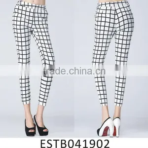 Ladies Cotton Check Casual Pants thumbnail-1