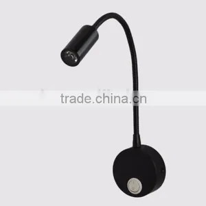 3W LED Wall Mount Light for Hotel Bedside Reading Lamp With Flexible Gooseneck On/off Switch Quality Choice thumbnail-1