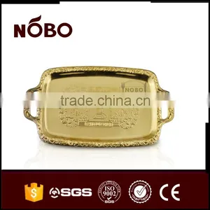 S/S 410 Gold Color Plate With Double Handle thumbnail-1
