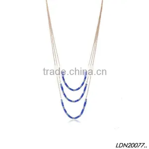 Blue Triple Resin Pendant With Matching Earrings and Bracelet Necklace thumbnail-2