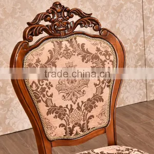 Dining Room Brown Typical and Plain Dining Chairs Fabric Wood Frame Dining Chairs thumbnail-2