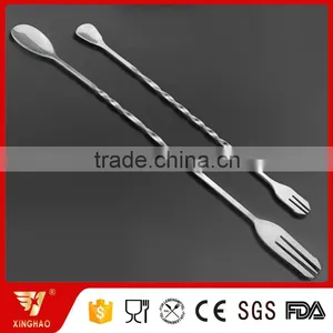 Two Head Stainless Steel Bar Spoon With Long Twist Handle thumbnail-1