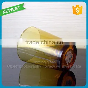 Wholesale Amber Short Wine Glass Cup Colored Glass Tumbler thumbnail-1