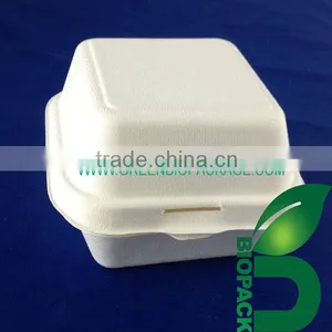 Eco-friendly Sugarcane Pulp Hamburger Box thumbnail-1