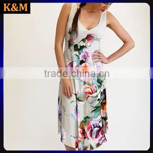 Sleeveless Floral Midi Dress Summer Dress Knee Length Dress thumbnail-1