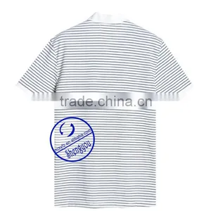 Custom Wholesale Striped Stand Collar Polo Shirt for Men thumbnail-2