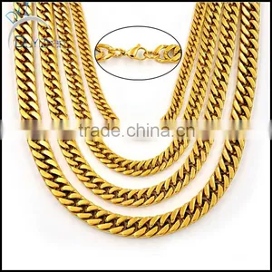 316L Stainless Steel Grinding Huge Cuban Curb Chain Necklace thumbnail-1
