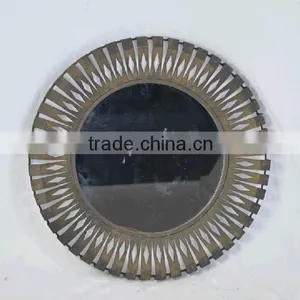 Handmade French Antique Decorative Round Metal Wall Mirrors thumbnail-1