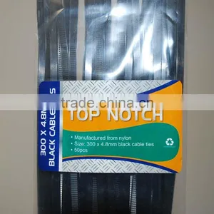Better Quality Heat-resisting4.8*300 Black Nylon Cable Ties/zip Ties thumbnail-3