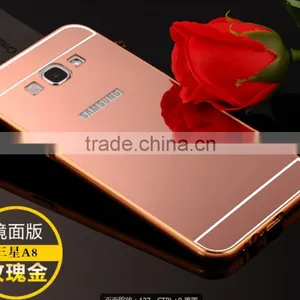 Mobile Phone Aluminum Mirror Back Metal Bumper Cover Case For Samsung A8 thumbnail-5