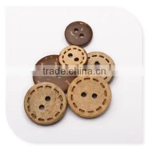 Round Natural Wooden Buttons With 2 Holes thumbnail-1