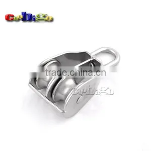 Stainless Steel 304 Double Swivel Wheel Rope Wire Sheave Pulley Lifting #FET015 thumbnail-4