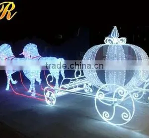 Christmas Decoration Led Light Reindeer With Sleigh Garden Statue Decoration thumbnail-6