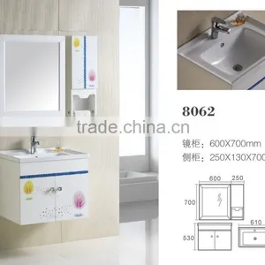 8062 Ceramic Counter Top Cabinet Basin Thin Edge Basin Bathroom Sink PVC Cabinet thumbnail-1