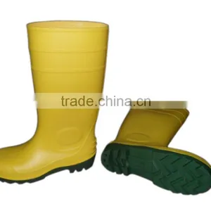Yellow PVC Rain Shoes With Steel Toe thumbnail-1