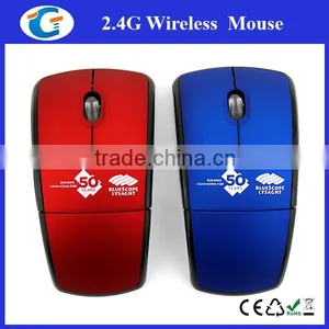 Wireless 2.4Ghz Foldable Arc Red Mouse Notebook thumbnail-1