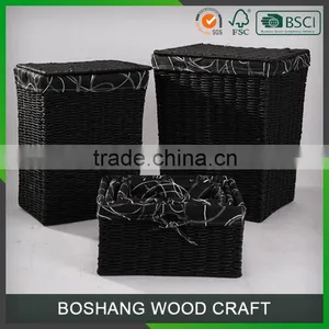 China Factory Black Woven Storage Basket thumbnail-1