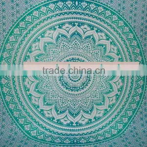 Purple Mandala Wall Tapestry, Indian Cotton Bedding Twin Bedspread thumbnail-1