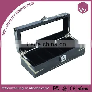 Acrylic Window Wooden Black Watch Packaging Box For Storage thumbnail-3